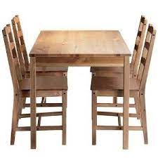 Ikea Table And 4 Chairs Set Solid Pine Wood Dining Kitchen Wood Dining Table Dining Table Chairs Kitchen Table Settings