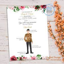Groomsman Card With Batik Shirt Undangan Pernikahan Pernikahan Undangan