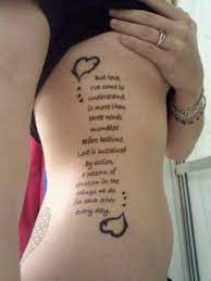 Replace The Hearts With Hunter S Foot Prints And Use As I Love You Through The Glass Quote Rib Tattoo Quote Tattoos Girls Girl Rib Tattoos