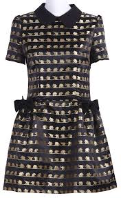 Black Elephant Print Short Sleeve Peter Pan Collar Dress Elephant Print Dress Clothes Fashion
