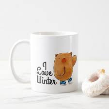 Better get two while you're at it. I Love Winter Cute Little Cartoon Bear Coffee Mug Mugs White Elephant Gifts Funny Custom Holiday Card