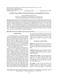 Standard specification for road works. Pdf The Effect Of Joint Width On Structural Performance Of Asphalt Block Pavements Ahmed Eltwati Academia Edu
