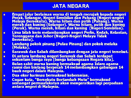 Hitam, putih dan kuning warna perak; Lambanglambang Negara N Jata Negara N Bendera Kebangsaanjalur