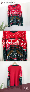 Men S Budweiser Christmas Sweater Christmas Sweaters Sweaters Clothes Design