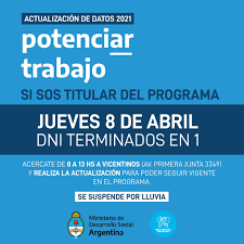 La deben realizar las y los titulares de potenciar trabajo (incluye los titulares ex argentina trabaja, ex ellas hacen, ex hacemos futuro, ex proyectos productivos comunitarios). Facebook