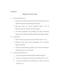 Contoh wawancara dengan kepala sekolah. Http Eprints Umpo Ac Id 2461 8 8 20lampiran Pdf