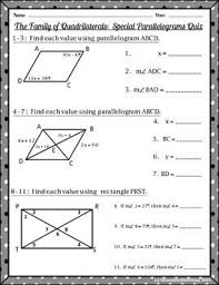 Quadrilaterals The Family Of Quadrilaterals Special Parallelograms Quiz Quadrilaterals Teaching Geometry Studying Math
