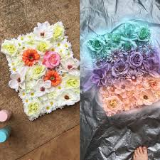My Latest Craft Glue Fake Flowers On Canvas Spray Paint Super Fast Easy To Do Crafts Fake Flowers Spray Paint Crafts