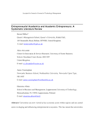 Check spelling or type a new query. Pdf Entrepreneurial Academics And Academic Entrepreneurs A Systematic Literature Review