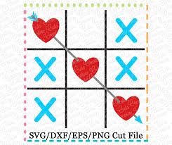 This valentine's day tic tac toe board free svg is perfect for making your own tic tac toe bags. Tic Tac Toe Hearts Cutting File Svg Dxf Eps Creative Appliques