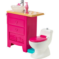 Barbie Estate Dreamhouse Playset With 70 Accessory Pieces Walmart Com Barbie Bathroom Barbie Dream House Diy Barbie House