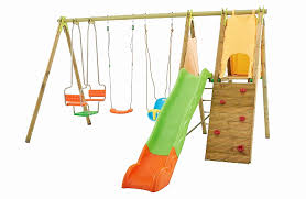 Mobilier de jardin pour enfant. Portique Bois Avec Toboggan Leclerc Gamboahinestrosa