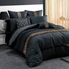 Stay cozy, warm, and protected, with serta simply clean comforter sets. Canvas Of Black And Gold Bedding Sets For Adding Luxurious Bedroom Decors Designer Bed Sheets Gold Bed Black Bed Set