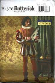 Men S Renaissance Shakespearean Costume Butterick 4376 Etsy Short Pants Pants Pattern Elizabethan