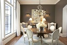 Dining Rooms Chic Elegant French White Leather Louis Dining Chairs Walnut Round Dining Table Whi Grey Dining Room Dining Room French Round Back Dining Chairs
