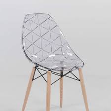Chaise Scandinave Transparente Avec Pieds En Bois Prisma Chaise Scandinave Chaise Chaise Transparente