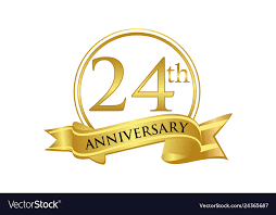 24th Anniversary Celebration Logo Vector Image