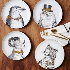 Gilded Dapper Animal Plates Animal Plates Modern Dinnerware Plates