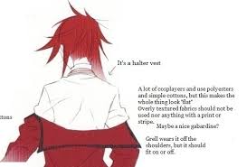 Grell sutcliff plush doll anime manga Kuroshitsuji Grell Sutcliffe Standard Outfit Part 1 Cosplay Break Down
