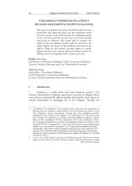 Pdf Unilateral Conversion Of A Child S Religion And Parental Rights In Malaysia
