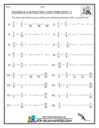 4 Worksheet Free Math Worksheets Sixth Grade 6 Fractions Addition Subtraction Subtr Fractions Worksheets Subtracting Fractions Adding And Subtracting Fractions