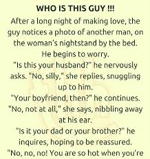 Who Is This Guy Funny Story Relationship Jokes Funny Marriage Jokes Joke Stories