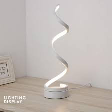 Guaranteed low prices on all modern lighting, furniture and accessories + free shipping on most orders! Allomn Led Bedside Table Lamp Spiral Table Lamps Modern Curved Led Desk Lamp Modern Minimalist Desk Lamp Reading Light For Office Bedroom Living Room 24w Cold White Buy Online In Romania At