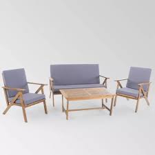 Panama 4pc Acacia Wood Patio Chair Set Teak Finish Christopher Knight Home Wood Patio Chairs Wood Patio Patio Chairs