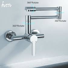 hm finish folding kitchen faucets wall