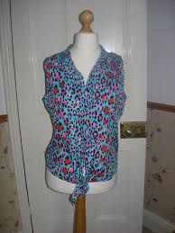 George Turquoise Blue And Pink Animal Print Sleeveless Blouse Size Uk 12 Fashion Clothing Shoes A Printed Sleeveless Blouse Sleeveless Blouse Blouse Size