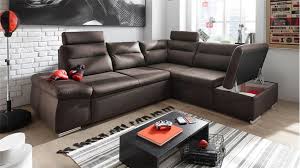 Ecksofa Dijon Sofa L Stoff Braun Schlaffunktion Kopfstutzen Bettkasten Ecksofa Sofa Bettkasten
