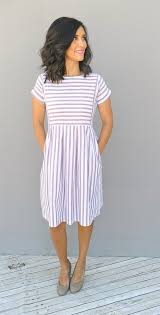 Chambray Stripe Dress 3 Colors Dresses Trendy Dresses Fashion