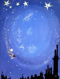 Illustration For Peter Pan By J M B Anne Grahame Johnstone Peinture Ciel De Nuit Jm Barrie Peinture Ciel