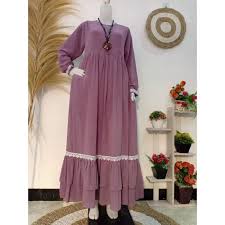 Model baju gamis sifon dengan kombinasi motif kembang atau bunga dan juga warna polos. Harga Gamis Sifon Terbaik Dress Muslim Fashion Muslim April 2021 Shopee Indonesia