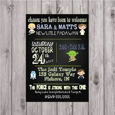Digital Star Wars Chalkboard Style Baby Shower Invitation Printable Star Wars Baby Shower Star Wars Baby Printable Baby Shower Invitations