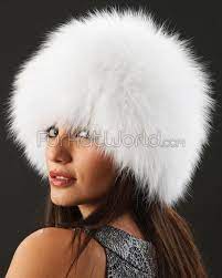 Eclipse Knit Fox Fur Hat In White Fur Hat Winter Fur Hat Fox Fur Scarf