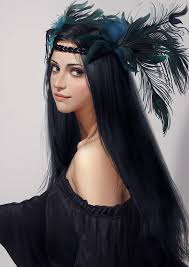 Find images of black girl. Art Fantasy Long Hair Girl Beautiful Face Smile Black Dress Wallpaper 1440x2037 616794 Wallpaperup