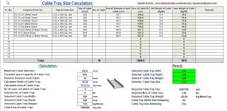 Calculate Size Of Cable Tray Excel Sheet Electrical