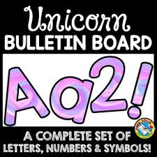 unicorn classroom decor theme unicorn bulletin board letters printable numbers