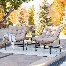 Fits papasan patio chairs 46dia x 35h. Two Papasan Chairs With Table 3 Pc Patio Set Kirklands