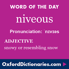 Niveous Adjective Snowy Or Resembling Snow Word Of The Day For 22 January 2016 Wotd Wordoftheday Niveous Uncommon Words Words Weird Words