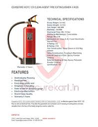 Ceasefire Hcfc 123 Clean Agent Gas Based Fire Extinguisher