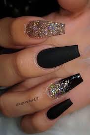 Black And Silver Glitter Nails Recipe Silver Glitter Nails Gold Glitter Nails Black Gold Nails