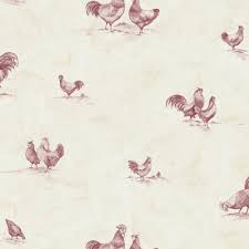 Looking for a good deal on chicken wallpaper? Galerie Norwell Chickens Kitchen Wallpaper Red Cream Ke29931