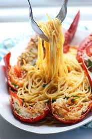 Lobster Spaghetti Santorini Style Summer Pasta Recipes Seafood Dishes Recipes
