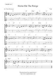 Free Sheet Music Scores Home On The Range Free Ukulele Tabs Sheet Music Ukulele Tabs Ukulele Songs Beginner Ukulele