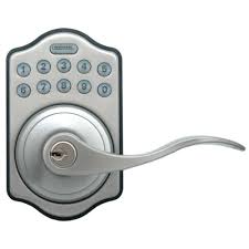 Lockstate Electronic Keypad Door Lever Door Lock Ls L500 Sn The Home Depot Keypad Door Locks Door Levers Door Locks