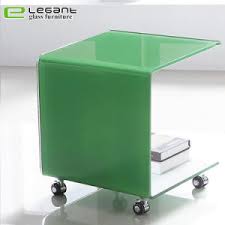 Check out our green resin side table selection for the very best in unique or custom, handmade pieces from our coffee & end tables shops. China C Shape Green Glass Side Table With Wheels China Coffee Tables Tables
