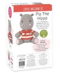 Pio the Hippo From Tuva Publishing - Knitting and Crocheting Kits - Kits -  Casa Cenina
