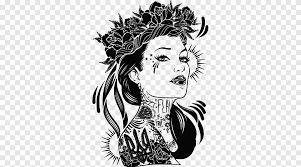 Black and grey tattoos are done with black ink and water, and they have more clearly defined lines black and grey tattoos are achieved by diluting the ink with various quantities of distilled water. Desain Tato Ukraine Art Flash Desain Wajah Monokrom Png Pngegg